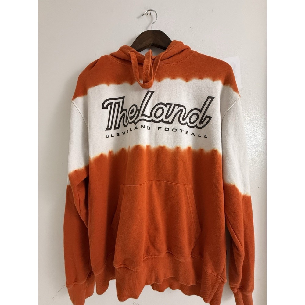 Cleveland Browns The Land Tie Dye Hoodie Men's L Orange White NFL Football